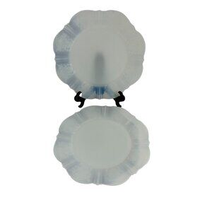MacBeth Evans American Sweetheart Monax White 2 Salad Plates 8" Depression Glass